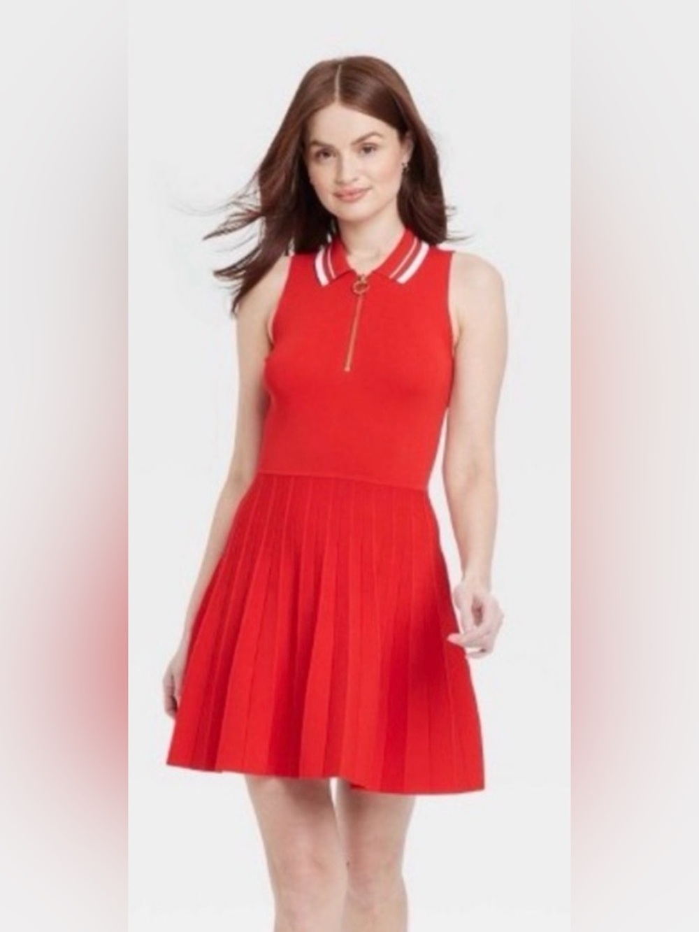 A New Day Sleeveless Pleated Polo Dress